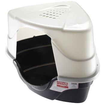 Nature's Miracle Advanced Corner Hooded Cat Litter Box